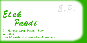 elek papdi business card